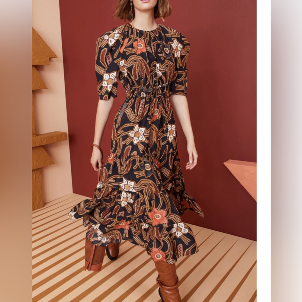 ULLA JOHNSON Zeenat midi dress Sz 6